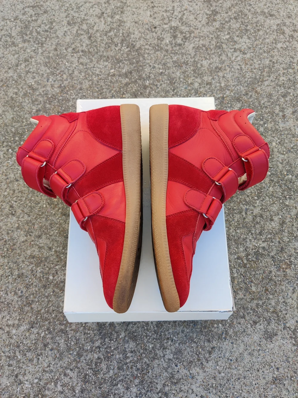 Maison Martin Margiela Red High-Top Velcro Sneakers MESSAGE MY NUMBER 5107534561